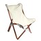 Outdoor Living and Style Outdoor Foldable Butterfly Chair - 34" - Cream and Brown